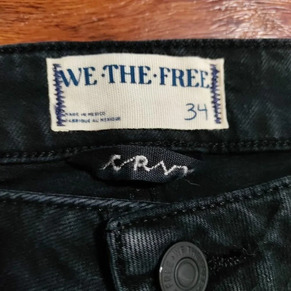 We The Free Black Flare Jeans Womens Size 34 Boho Antiquewash NWT - Picture 5 of 16